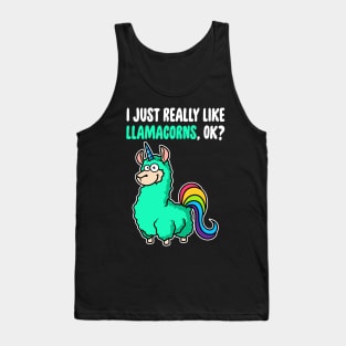 I Just Really Like Llamacorns OK ? Cute Llama Toddlers Kids design Tank Top